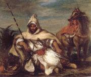 Eugene Delacroix A Moroccan from the Sultan-s Guard oil on canvas